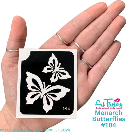 Art Factory | Glitter Tattoo Stencil - (184)  Monarch Butterflies - 5 Pack - #76