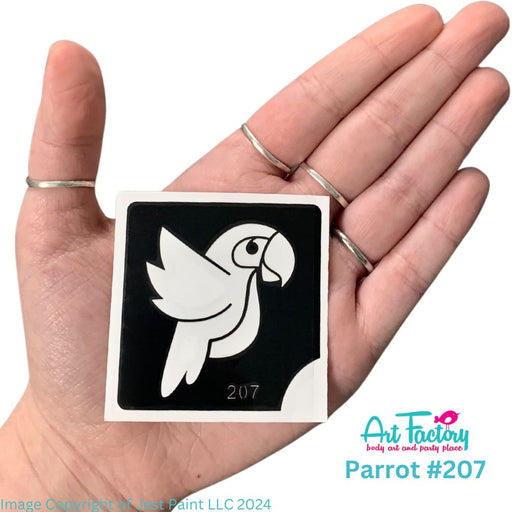 Art Factory | Glitter Tattoo Stencil - (207) Parrot - 5 Pack - #53