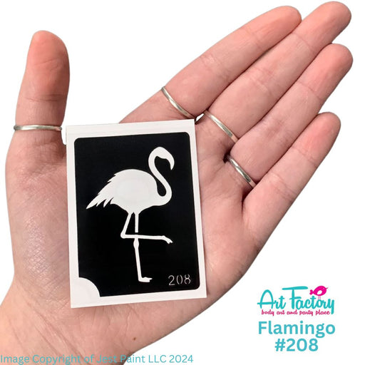 Art Factory | Glitter Tattoo Stencil - (208) Flamingo - 5 Pack - #187