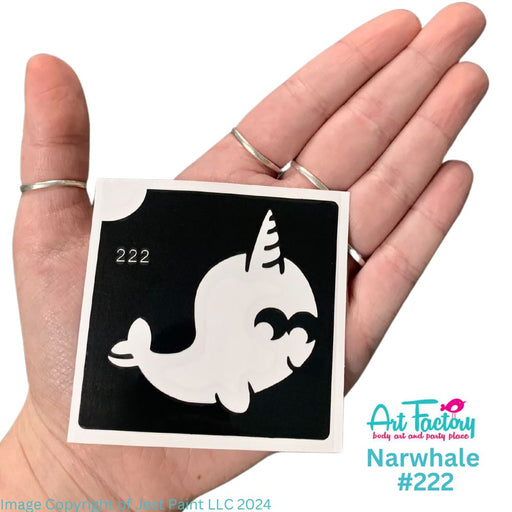 Art Factory Glitter Tattoo Stencil - (222)  Narwhale #32
