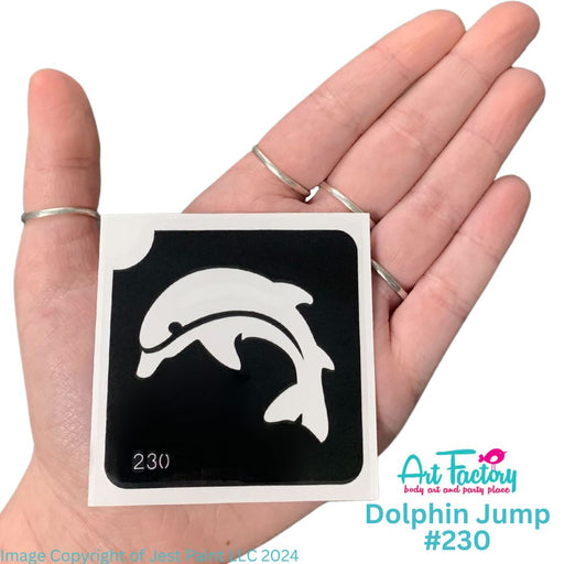 Art Factory | Glitter Tattoo Stencil - (230) Dolphin Jump - 5 Pack - #16