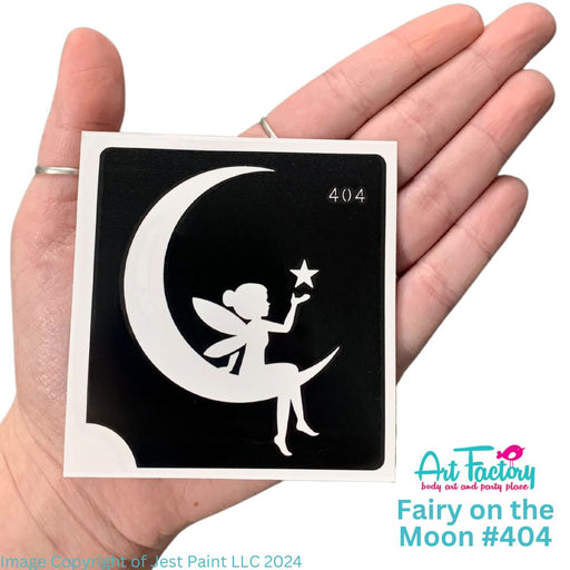 Art Factory | Glitter Tattoo Stencil - (404) Fairy on the Moon - 5 Pack - #50