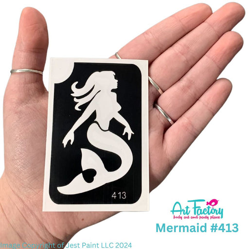 Art Factory | Glitter Tattoo Stencil - (413) Mermaid - 5 Pack - #46
