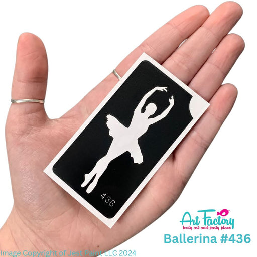 Art Factory | Glitter Tattoo Stencil - (436) Ballerina - 5 Pack - #94