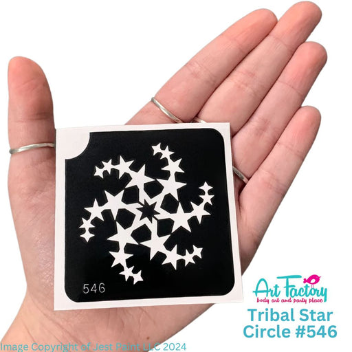 Art Factory | Glitter Tattoo Stencil - 546 Tribal Star Circle - 5 Pack   (#104)