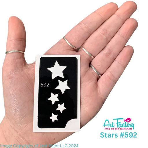 Art Factory | Glitter Tattoo Stencil - (592) Stars - 5 Pack - #17