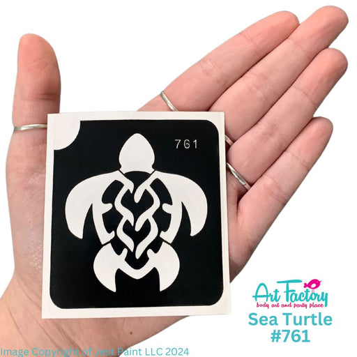 Art Factory | Glitter Tattoo Stencil - (761) Sea Turtle Hawaii - 5 Pack - #92