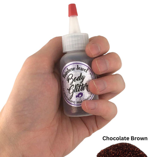 Art Factory | Rainbow Jewel Body Glitter Poof - BIG Chocolate Brown (1oz)