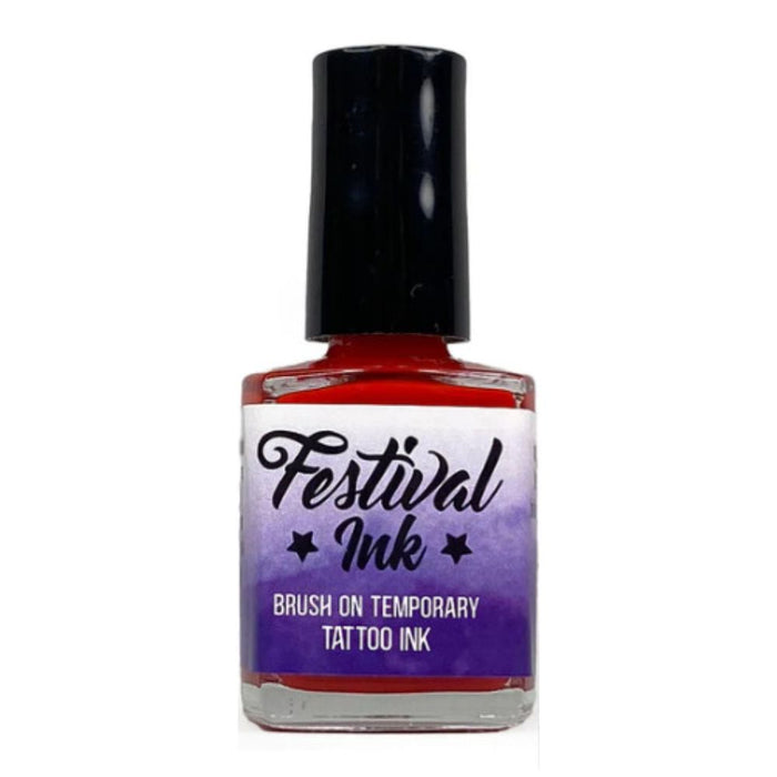 Art Factory | Alcohol Based Temporary Tattoo Ink - FESTIVAL INK - RED 15ml Bottle