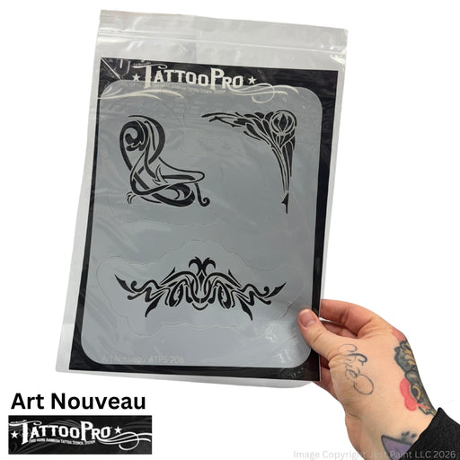 Tattoo Pro 206 | Air Brush Body Painting Stencil - Art Nouveau