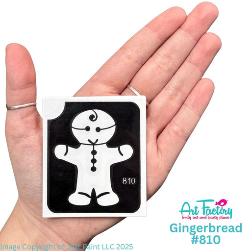Art Factory | Glitter Tattoo Stencil - (810) Gingerbread - 5 Pack - #200