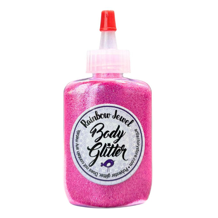 Art Factory | Rainbow Jewel Body Glitter Poof- BIG Malibu Pink (1oz)