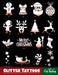 ART FACTORY | Set of 80 Glitter Tattoo Stencils with Display - (CRCHEER)  CHRISTMAS CHEER Collection