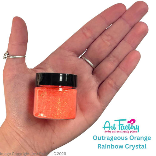 Art Factory | Rainbow Crystal Body Glitter - UV Outrageous Orange (1oz jar)