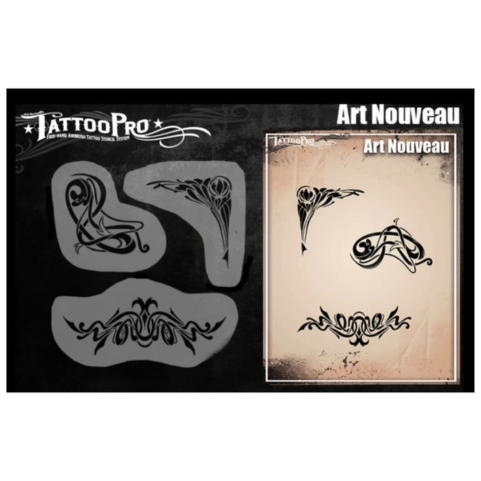 Tattoo Pro 206 | Air Brush Body Painting Stencil - Art Nouveau