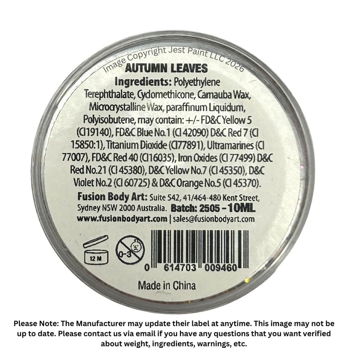 Fusion Body Art | Glitter Creams - AUTUMN LEAVES 10mL (Color Shifting)