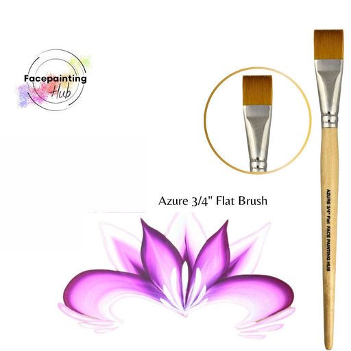 Face Painting Hub  | Face Painting Brush - Azure - 3/4" Flat