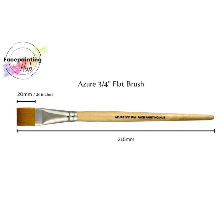 Face Painting Hub  | Face Painting Brush - Azure - 3/4" Flat