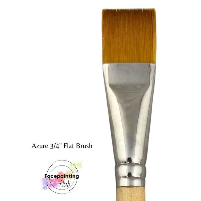 Face Painting Hub  | Face Painting Brush - Azure - 3/4" Flat