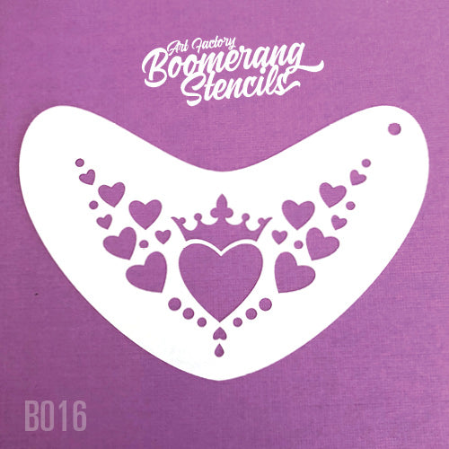 Art Factory - Boomerang Face Painting Stencil - Heart Crown (B016)