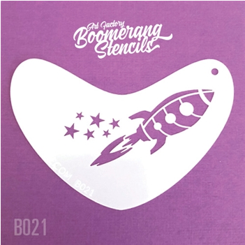 Art Factory | Boomerang Face Painting Stencil - Rocket (B021)