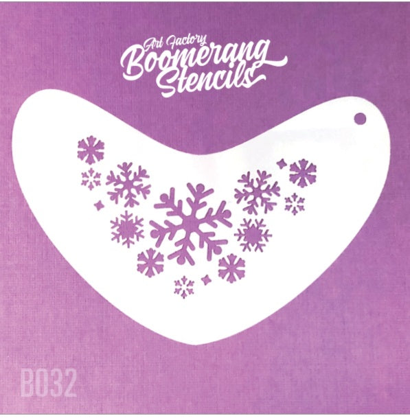 Art Factory | Boomerang Face Painting Stencil - Frozen Snowflakes (B032)
