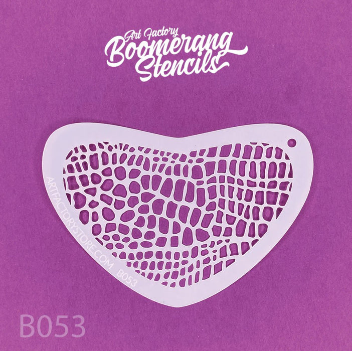 Art Factory | Boomerang Face Painting Stencil - Reptile Skin (B053)