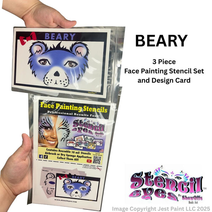 Stencil Eyes - Face Painting Stencil - Beary  (One Size Fits Most)