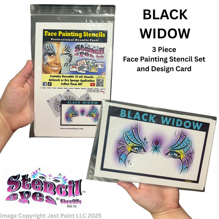 Stencil Eyes - Face Painting Stencil - BLACK WIDOW - One Size Fits Most