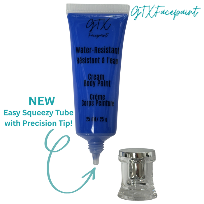 GTX Face Paint | Silicone Based Water Resistant Cream - Bluebonnet Blue - 25ml Easy Squeezy Tube