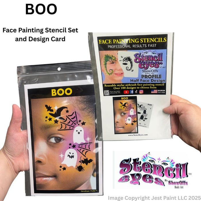 Stencil Eyes / Profiles - Face Painting Stencil - BOO