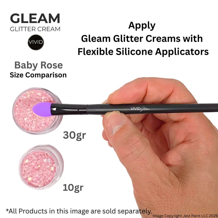 VIVID Glitter |  GLEAM Glitter Cream | Small Pastel Glow - BABY ROSE (10gr)