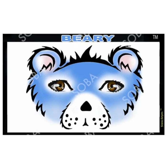 Stencil Eyes - Face Painting Stencil - Beary  (One Size Fits Most)