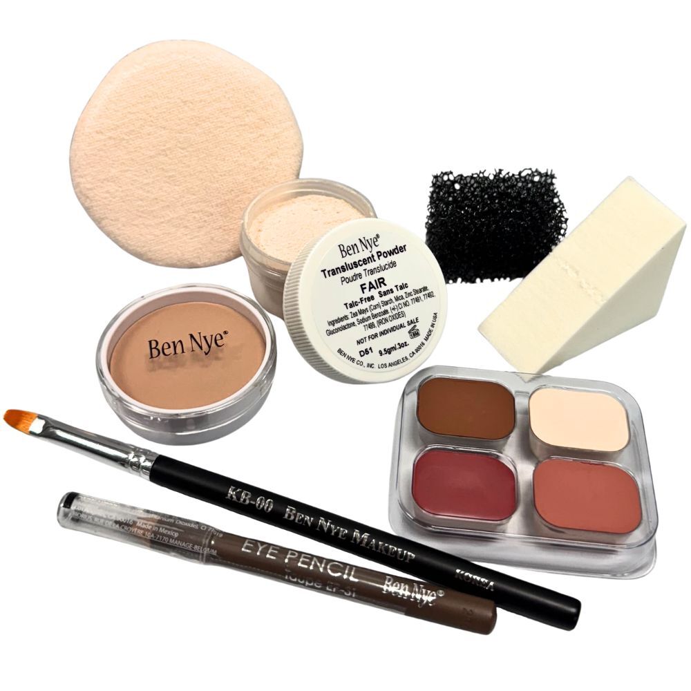 Ben Nye Makeup | 8 Piece Creme Personal Kit - FAIR Lightest (PK-0 ...
