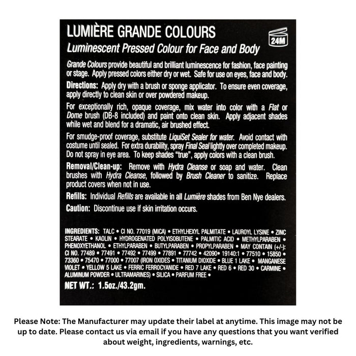 Ben Nye |  (LUK-12)  Lumiere Grande Colour 12 Color Powder Palette