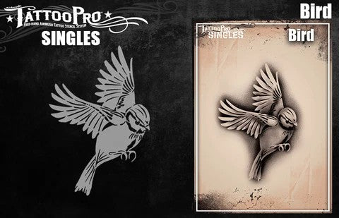 Tattoo Pro  | Body Painting Stencil - SINGLES Bird - S121