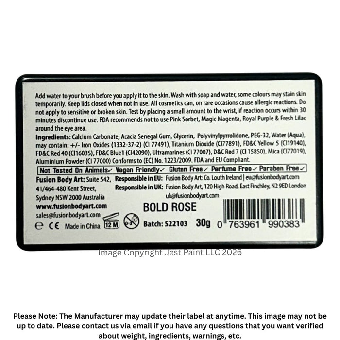 Fusion Body Art Face Paint - Split Cake | Bold Rose 30gr