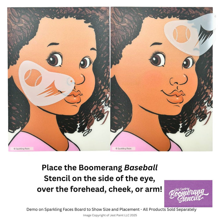 Art Factory - Boomerang Face Painting Stencil - Baseball (B059)