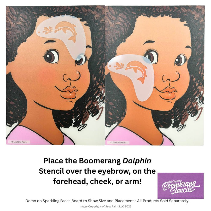 Art Factory | Boomerang Face Painting Stencil - Dolphin (B006)