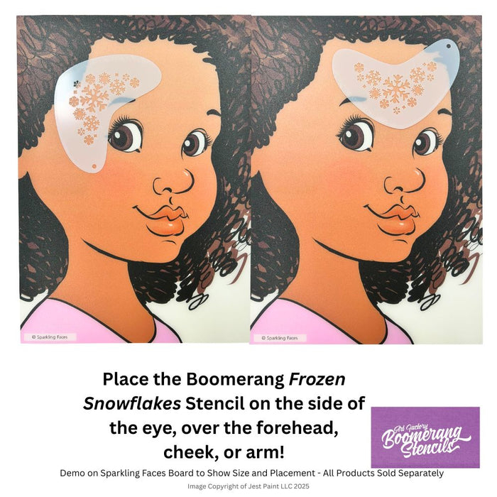 Art Factory | Boomerang Face Painting Stencil - Frozen Snowflakes (B032)
