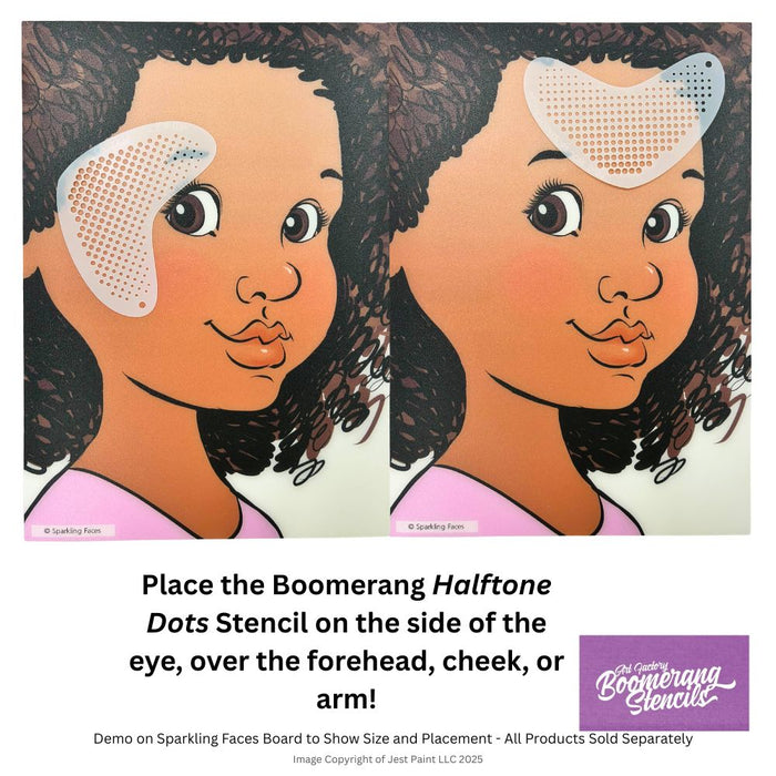 Art Factory | Boomerang Face Painting Stencil - Halftone Dots (B022)