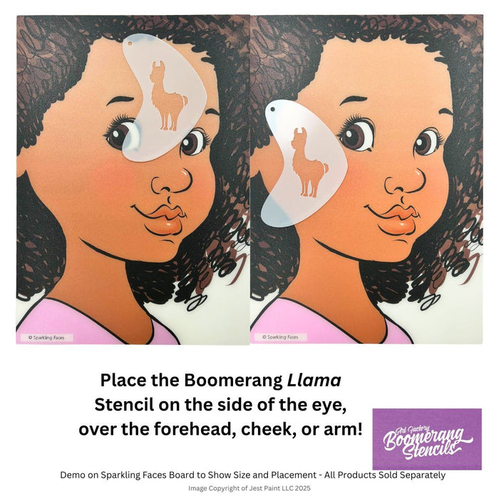 Art Factory - Boomerang Face Painting Stencil - Llama (B011) - While Supplies Last!