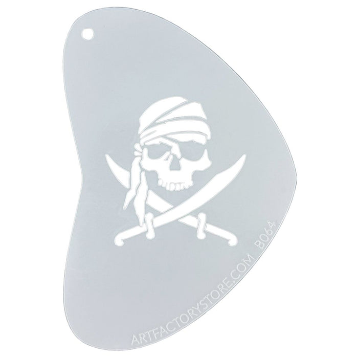 Art Factory - Boomerang Face Painting Stencil - Pirate Skull (B064)