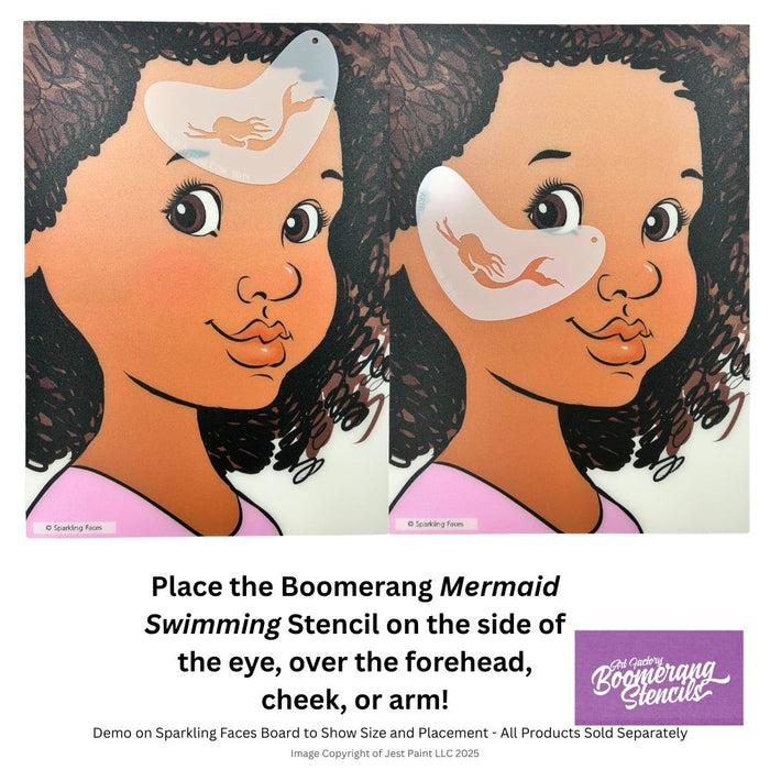 Art Factory - Boomerang Face Painting Stencil - Mermaid Swimming (B014)