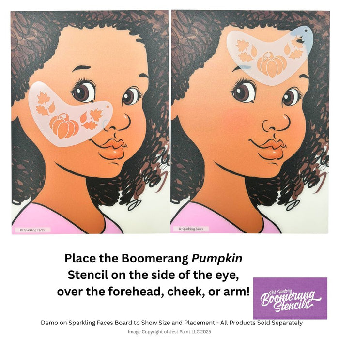 Art Factory | Boomerang Face Painting Stencil - Pumpkin (B034)
