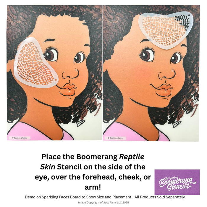 Art Factory | Boomerang Face Painting Stencil - Reptile Skin (B053)