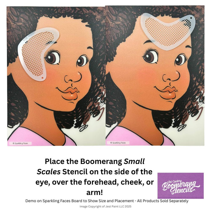 Art Factory | Boomerang Face Painting Stencil - Small Scales (B025)