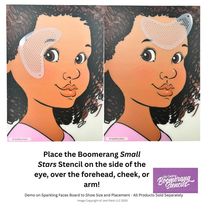 Art Factory | Boomerang Face Painting Stencil - Small Stars (B024) - Whiles Supplies Last!