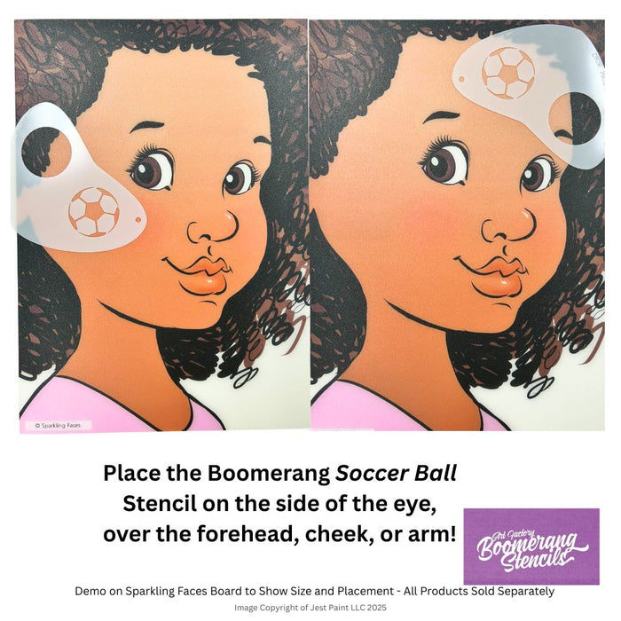 Art Factory - Boomerang Face Painting Stencil - Soccer Ball (B062)