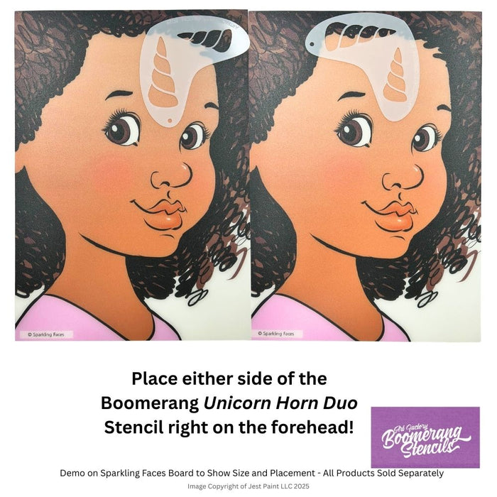 Art Factory - Boomerang Face Painting Stencil - Unicorn Horn Duo (B029)